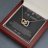 Load image into Gallery viewer, To My Daughter  Gifts, You Are Braver Than You Believe, Interlocking Heart Necklace For Women, Birthday Present Idea From Dad
