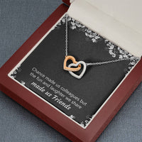 Load image into Gallery viewer, Retirement Gifts, Chance Made Us Colleagues, Happy Retirement Interlocking Heart Necklace For Women, Retirement Party Favor From Coworkers
