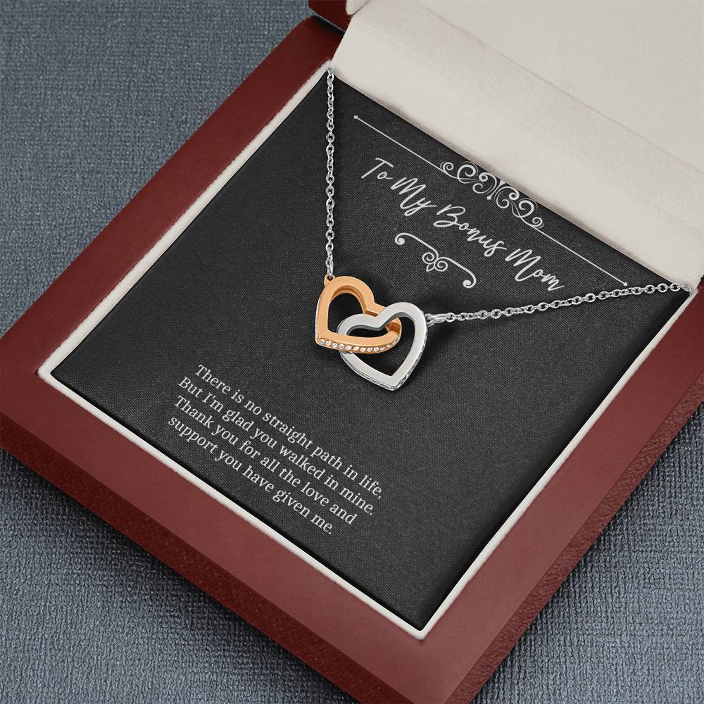 To My Bonus Mom Gifts, There Is No Straight Path In Life, Interlocking Heart Necklace For Women, Wedding Day Thank You Ideas From Bride