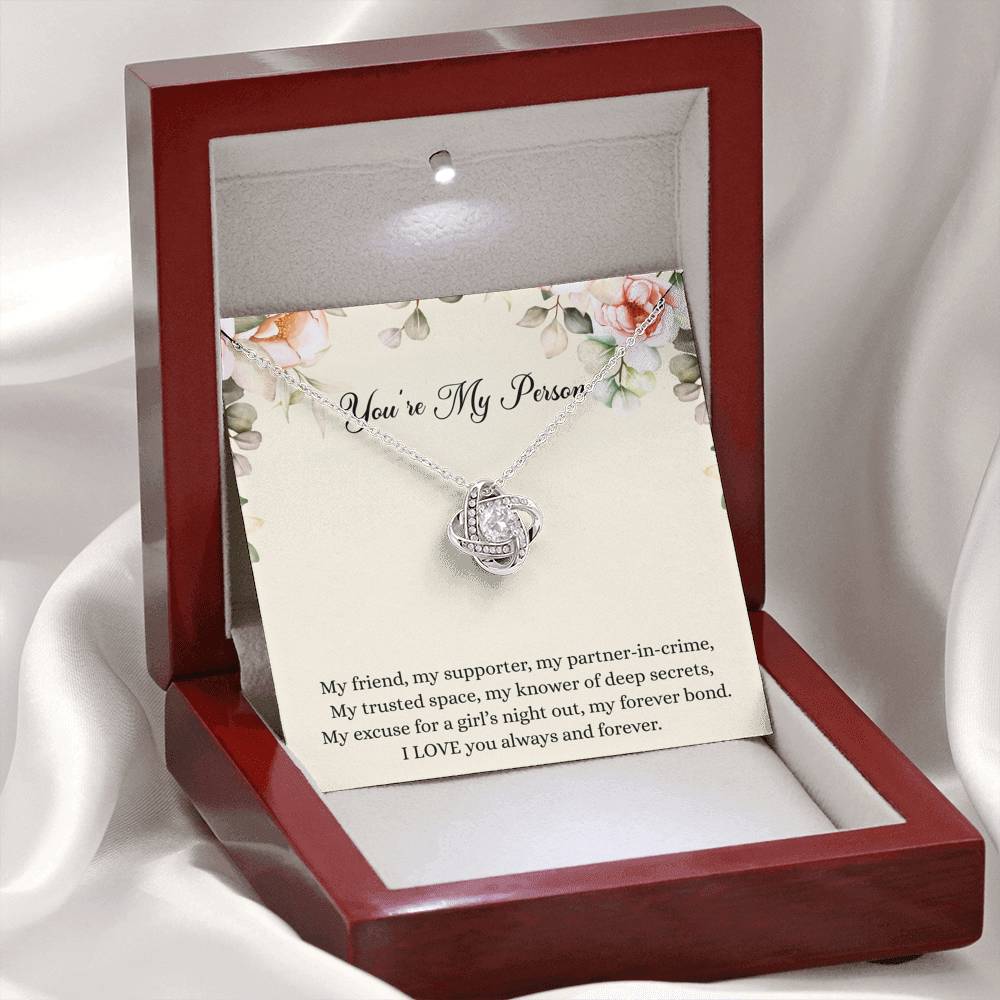 To My Best Friend Gifts, You're My Person, Love Knot Necklace For Women, Birthday Present Idea From Bestie