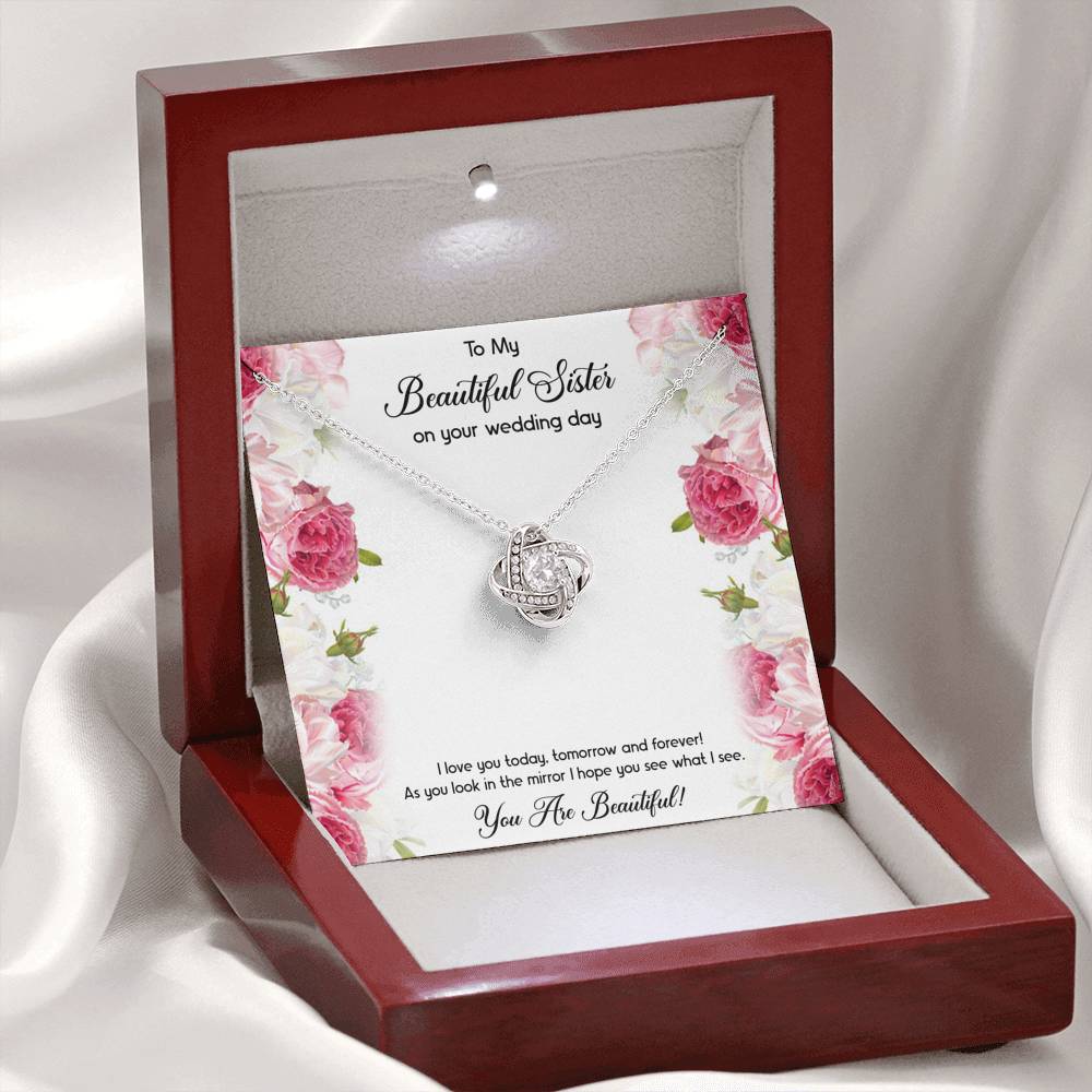Bride Gifts, You Are Beautiful, Love Knot Necklace For Women, Wedding Day Thank You Ideas From Sister