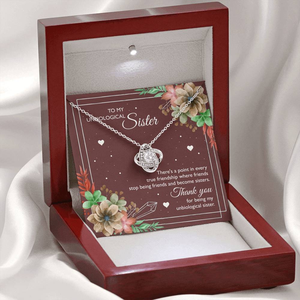 To My Unbiological Sister Gifts, Sister-In-Law Love Knot Necklace, Sister-in-law Gifts Wedding