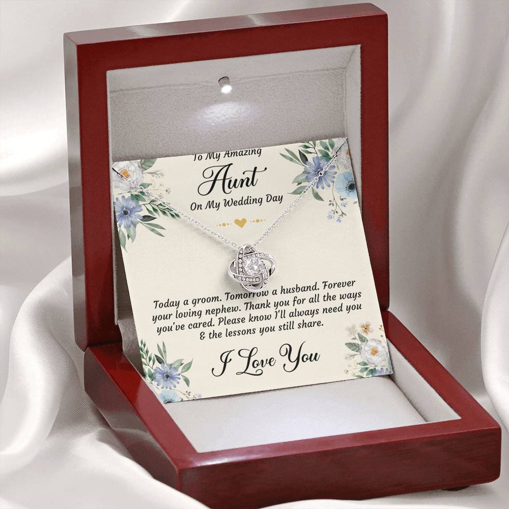 Aunt of the Groom Gifts, Forever Your Nephew, Love Knot Necklace For Women, Wedding Day Thank You Ideas From Groom