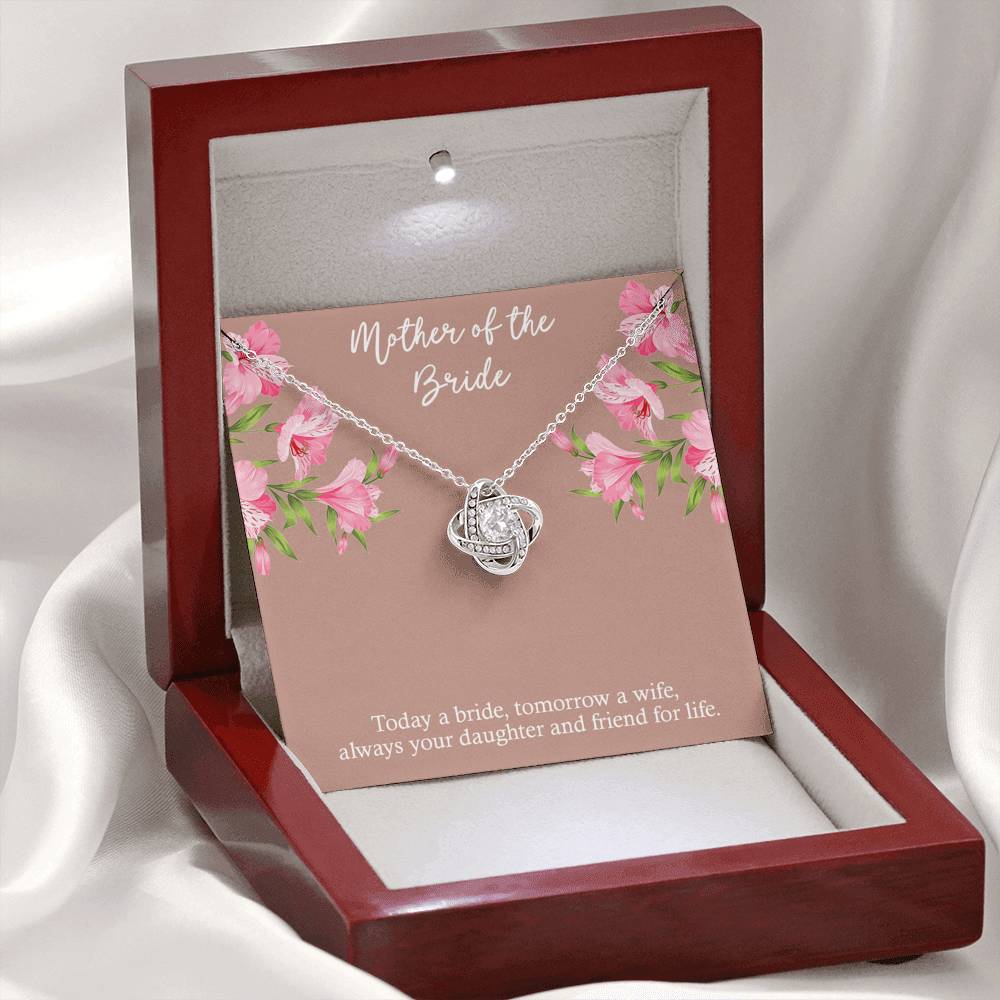 To My Mom of the Bride Gifts, Always Your Daughter, Love Knot Necklace For Women, Wedding Day Thank You Ideas From Bride