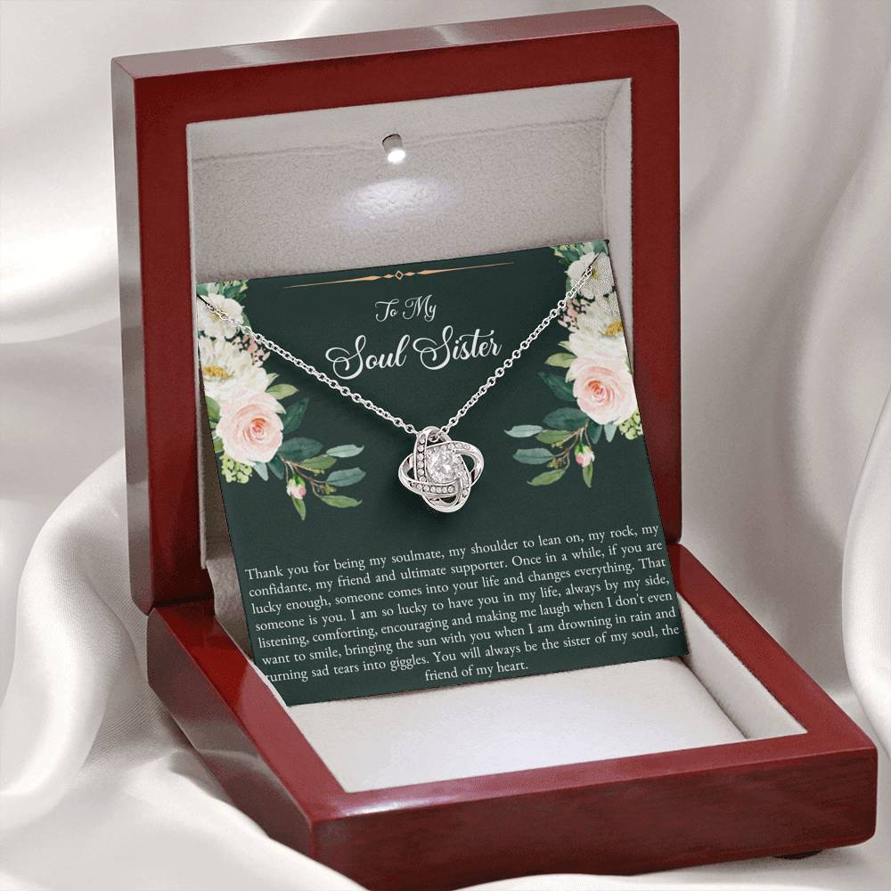To My Best Friend Gifts, To My Soul Sister, Love Knot Necklace For Women, Birthday Present Idea From Bestie