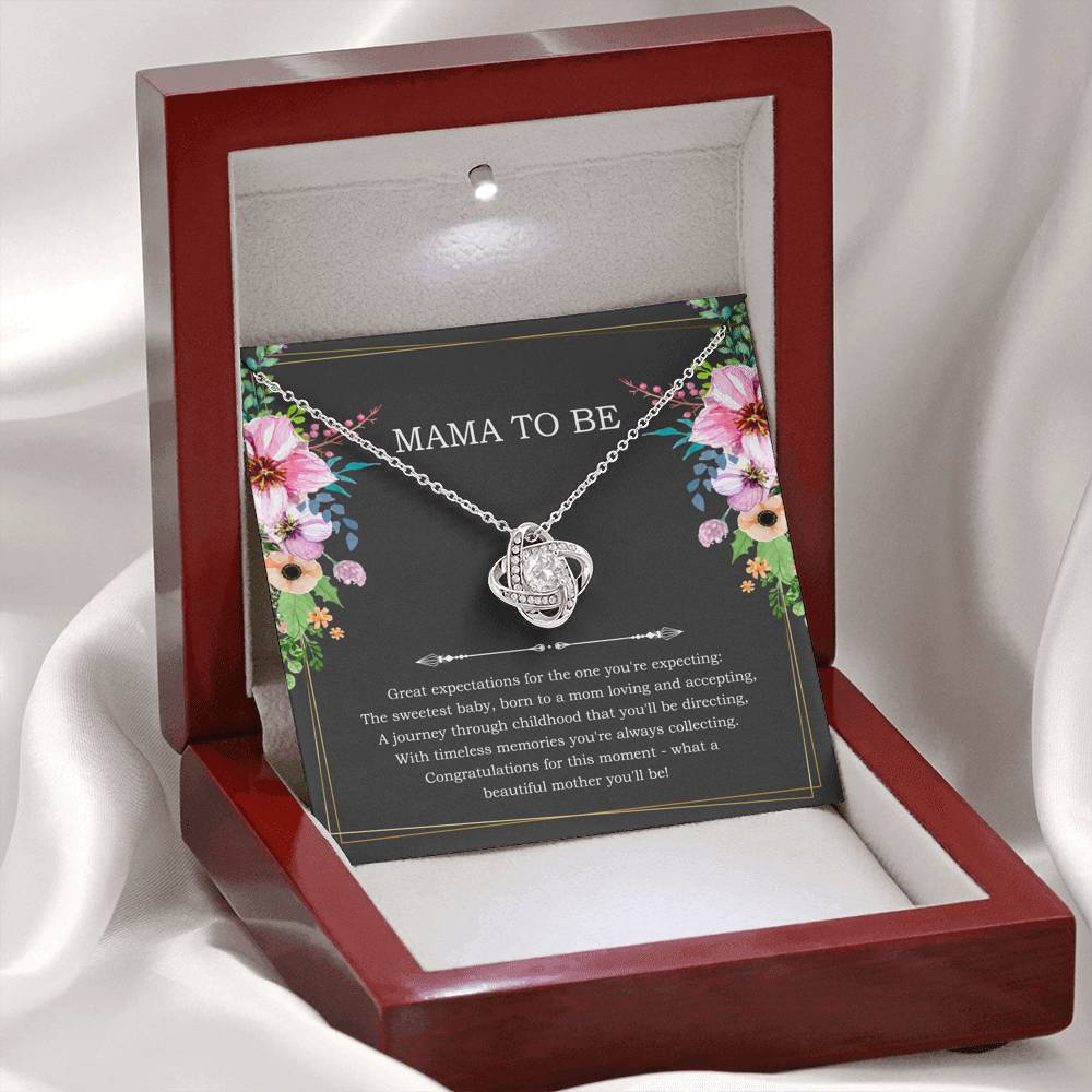 Gift for Expecting Mom, Congratulations For This Moment, Mom to Be Love Knot Necklace For Women, Pregnancy Gift For New Mother