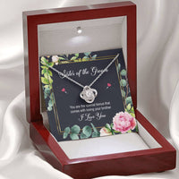 Load image into Gallery viewer, Sister of the Groom Gifts, You Are The Special Bonus, Love Knot Necklace For Women, Wedding Day Thank You Ideas From Bride
