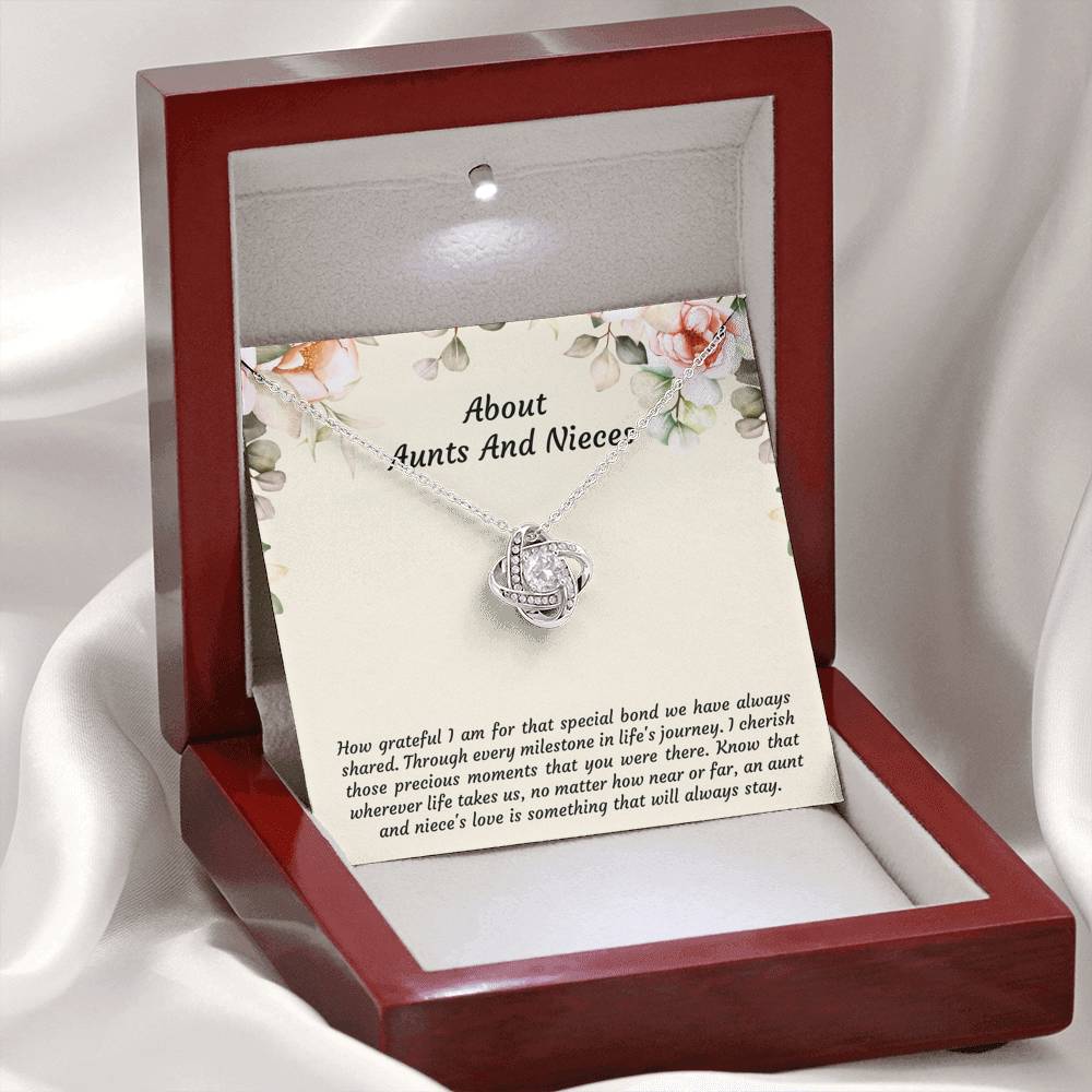 To My Niece Gifts, How Grateful I Am For That Special Bond, Love Knot Necklace For Women, Niece Birthday Present From Aunt