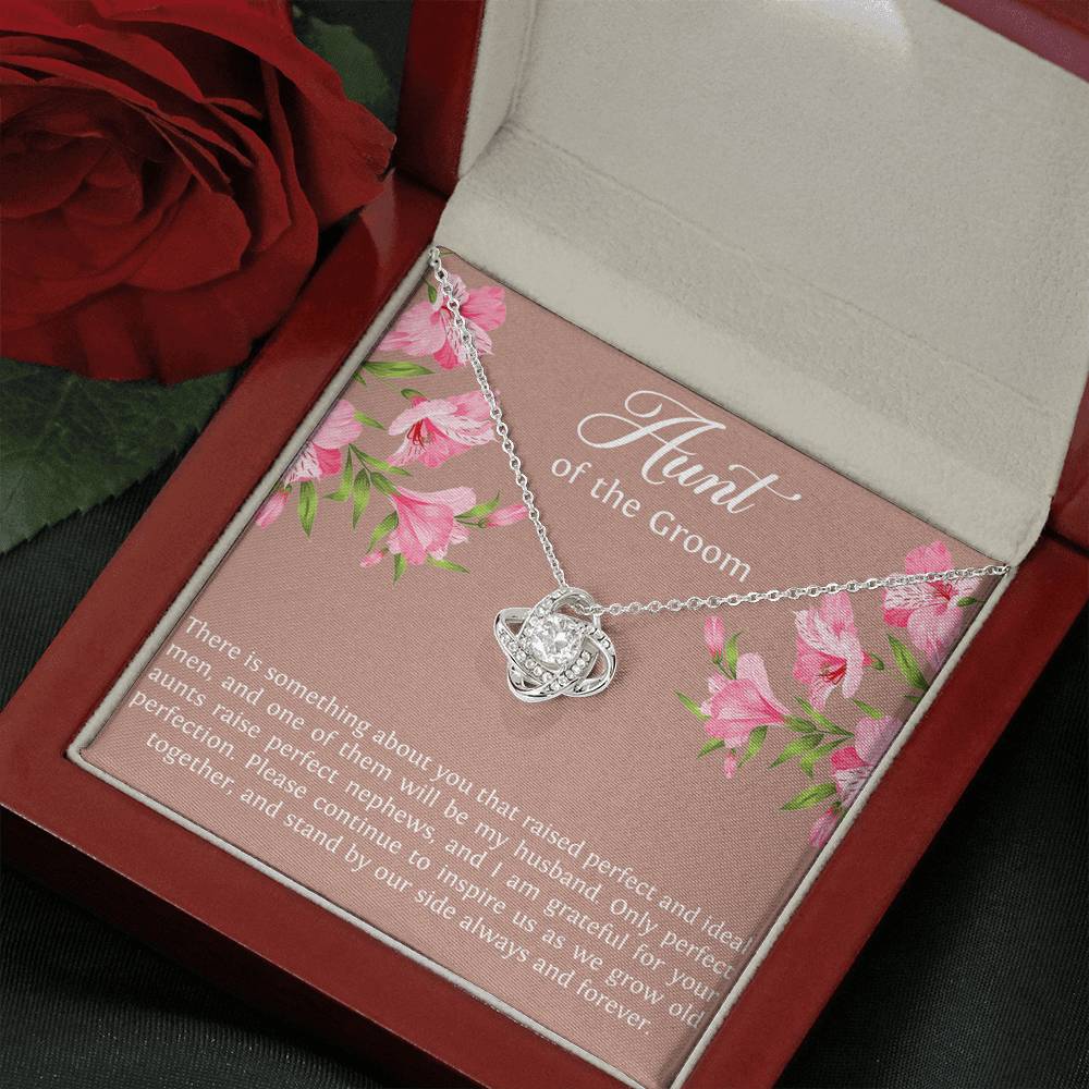 Aunt of the Groom Gifts, Grateful for Your Protection, Love Knot Necklace For Women, Wedding Day Thank You Ideas From Bride
