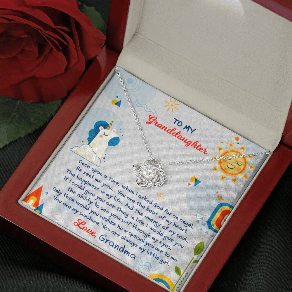 To My Granddaughter Gifts, You are always my little girl, Love Knot Necklace For Women, Present From Grandma