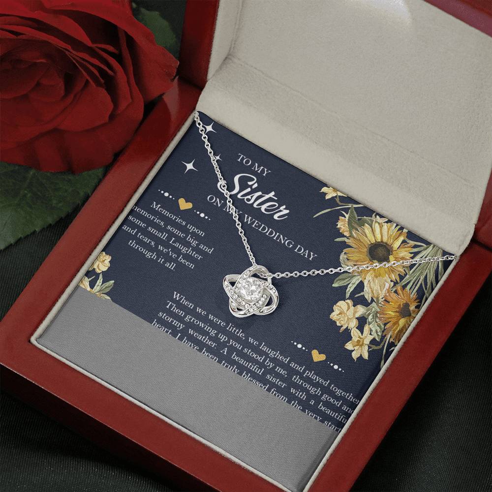 Sister of the Bride Gifts, I'll Always Be Your Sister, Love Knot Necklace For Women, Wedding Day Thank You Ideas From Bride