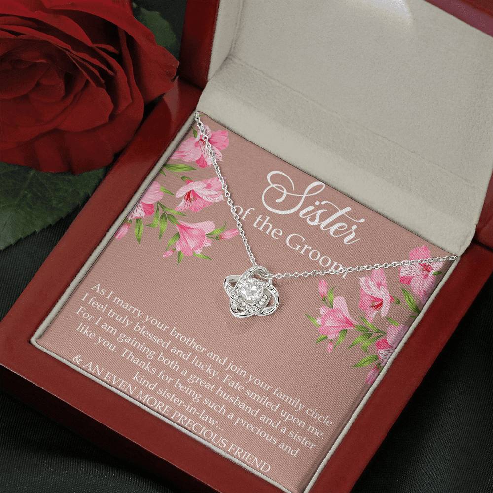 Sister of the Groom Gifts, As I Marry Your Brother, Love Knot Necklace For Women, Wedding Day Thank You Ideas From Bride