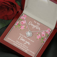 Load image into Gallery viewer, To My Daughter Gifts, Never Forget How Much I Love You, Love Knot Necklace For Women, Birthday Present Ideas From Mom Dad
