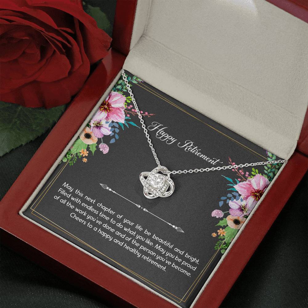 Retirement Gifts, Do What You Like, Happy Retirement Love Knot Necklace For Women, Retirement Party Favor From Friends Coworkers