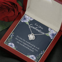 Load image into Gallery viewer, Graduation Gifts, Go Into The World, Love Knot Necklace For Women, College Preschool High School Graduation Present
