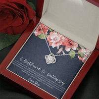 Load image into Gallery viewer, Bride Gifts, I&#39;m So Happy You Found A Partner, Love Knot Necklace For Women, Wedding Day Thank You Ideas From Best Friend
