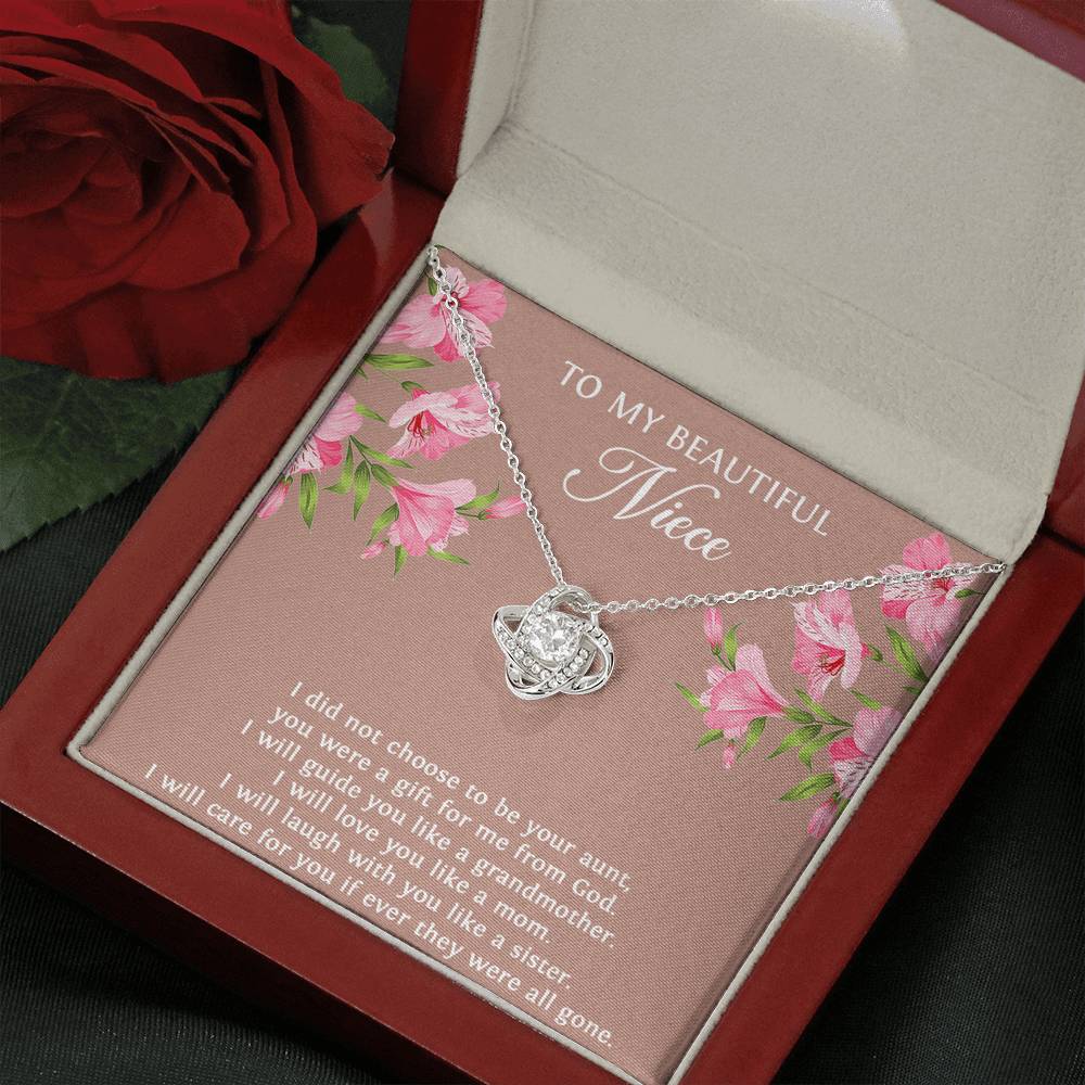 To My Niece  Gifts, You Were A Gift For Me From God, Love Knot Necklace For Women, Birthday Present Idea From Aunt
