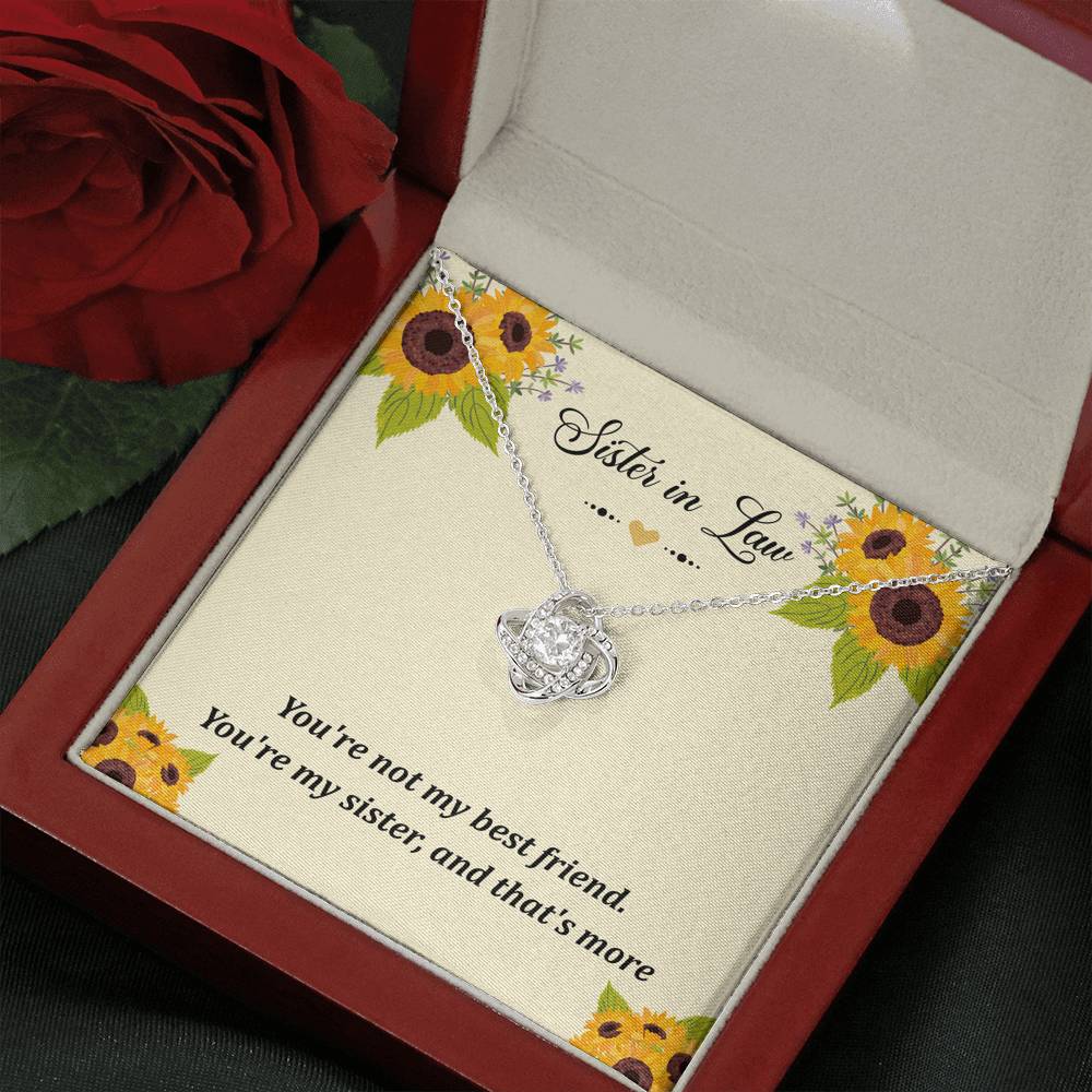 To My Sister-in-law Gifts, You're Not My Best Friend, Love Knot Necklace For Women, Birthday Present Idea From Sister