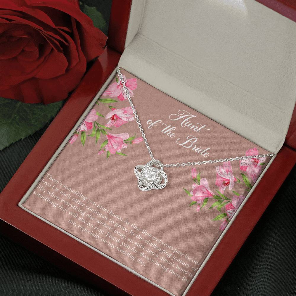 Aunt of the Bride Gifts, Our Love For Each Other Grows, Love Knot Necklace For Women, Wedding Day Thank You Ideas From Bride