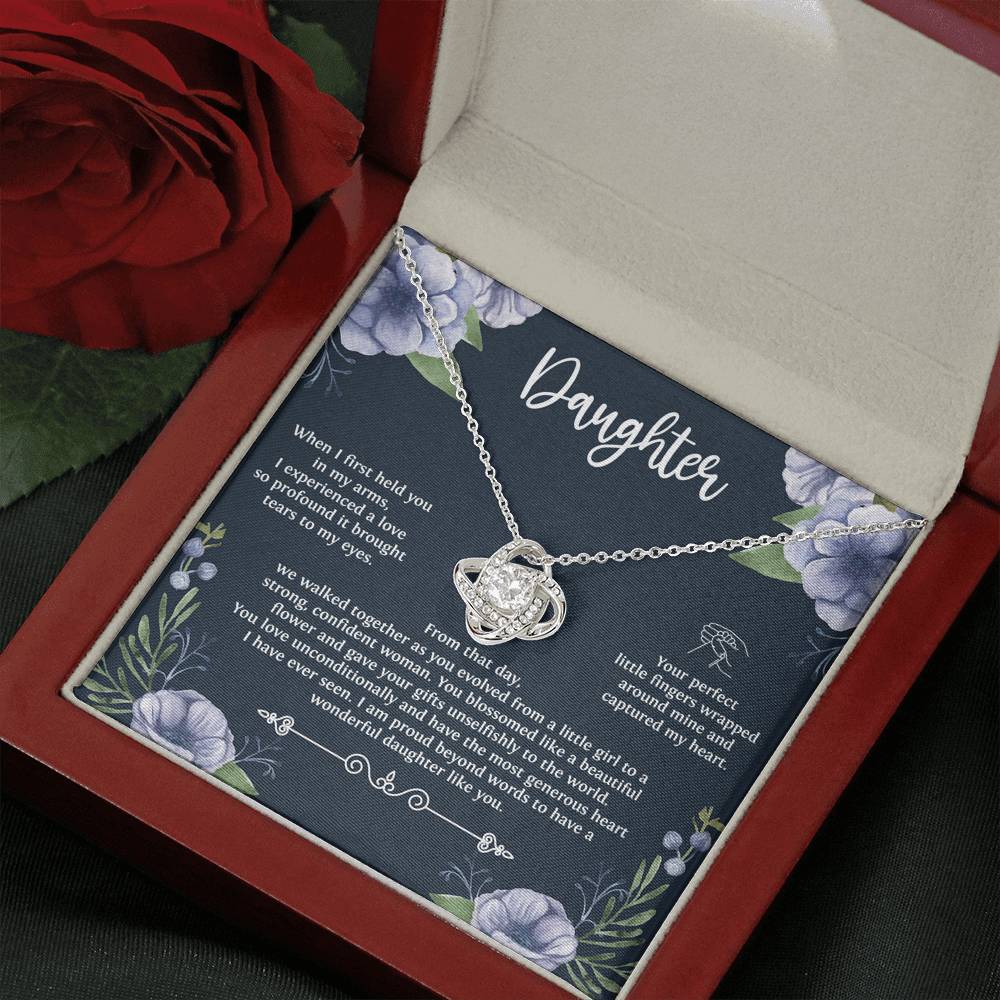 Daughter Necklace From Mom and Dad, When I First Held You, Sentimental Love Knot Jewelry For Women, Meaningful Birthday Necklace for Daughter