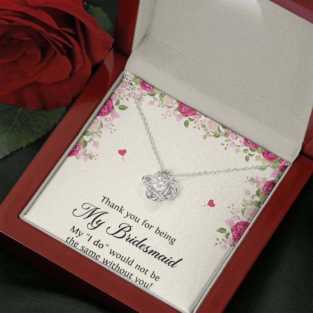 To My Bridesmaid Gifts, Thank You , Love Knot Necklace For Women, Wedding Day Thank You Ideas From Bride