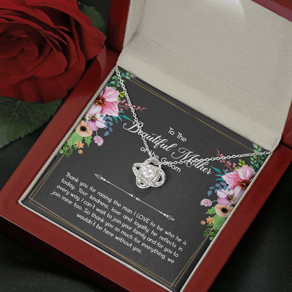 Mom Of The Groom Gifts, Thank You For Raising The Man I Love, Love Knot Necklace For Women, Wedding Day Thank You Ideas From Bride