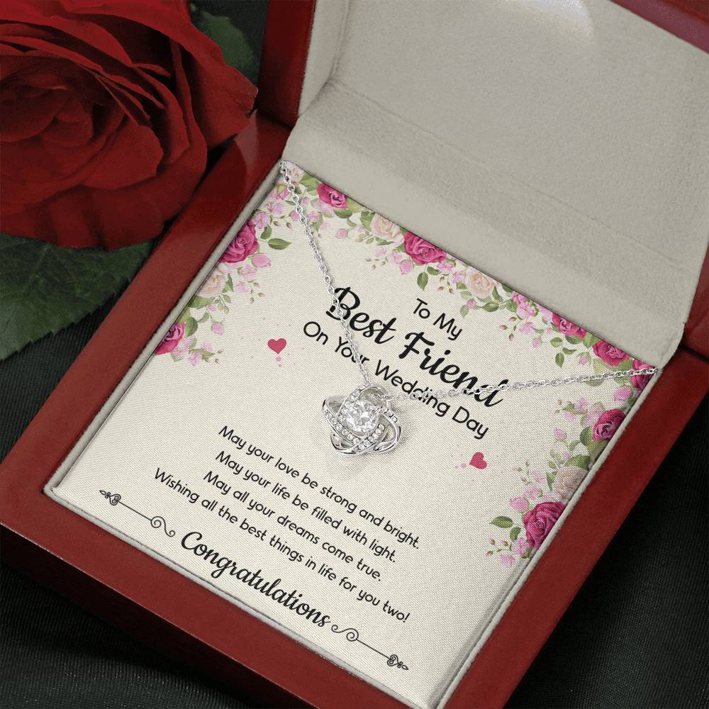 Bride Gifts, May Your Love Be Strong And Bright, Love Knot Necklace For Women, Wedding Day Thank You Ideas From Best Friend