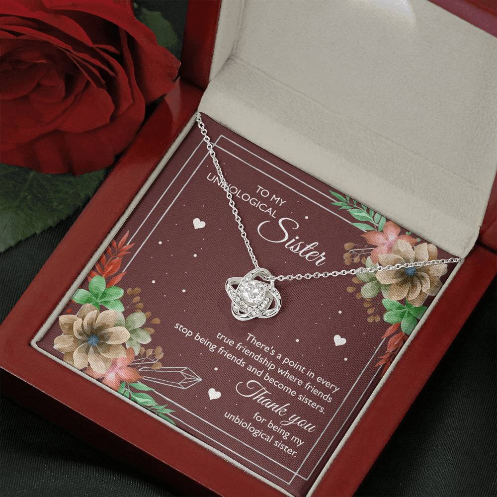 To My Unbiological Sister Gifts, Sister-In-Law Love Knot Necklace, Sister-in-law Gifts Wedding