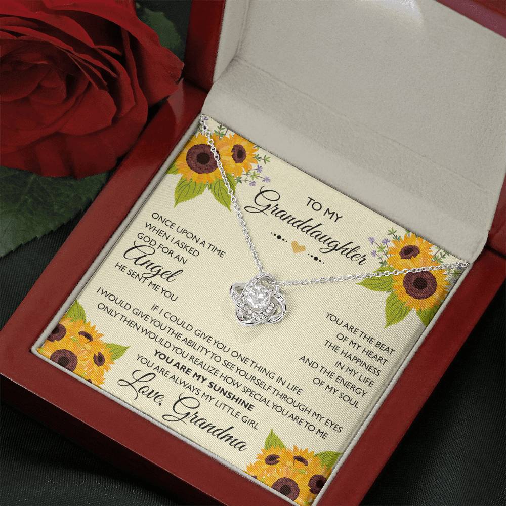 To My Granddaughter Gifts, Once Upon A Time Love Knot Necklace For Women, Present From Grandma