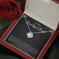 Load image into Gallery viewer, To My Bride Gifts, Today Is The Happiest Day of My Life, Love Knot Necklace For Women, Wedding Day Thank You Ideas From Groom
