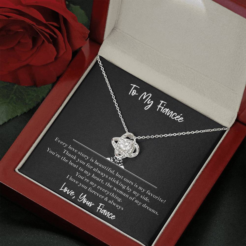 To My Fiancée, The Woman Of My Dreams, Love Knot Necklace For Women, Anniversary Birthday Valentines Day Gifts From Fiancé
