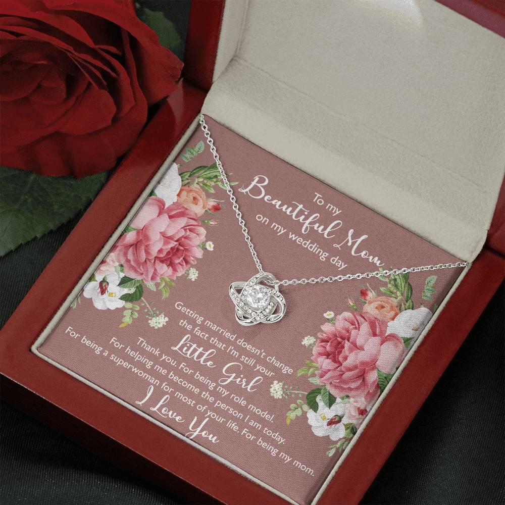 To My Mom Gifts, Thank You, Love Knot Necklace For Women, Wedding Day Thank You Ideas From Daughter