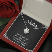 Load image into Gallery viewer, To My Badass Sister Gifts, You&#39;re Amazing, Love Knot Necklace For Women, Birthday Present Idea From Sister
