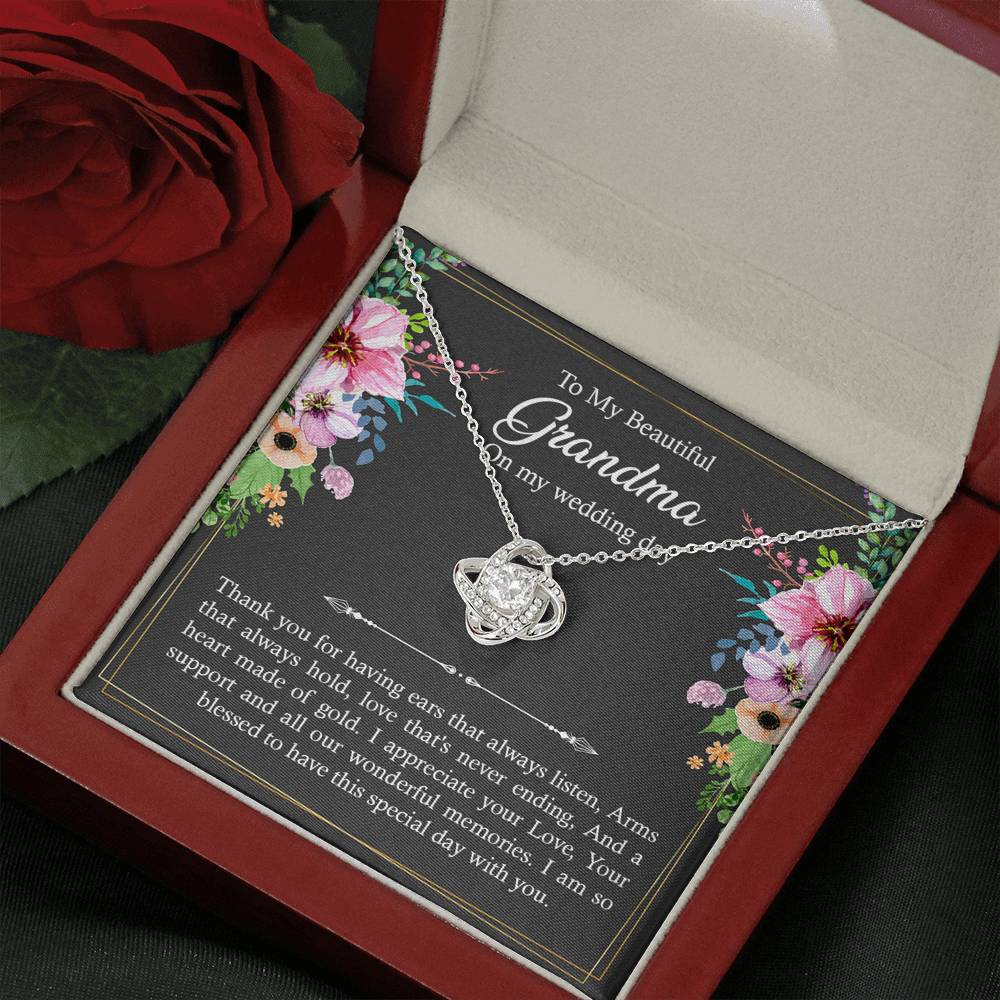 Grandmother of the Bride Gifts, I Am So Blessed, Love Knot Necklace For Women, Wedding Day Thank You Ideas From Bride