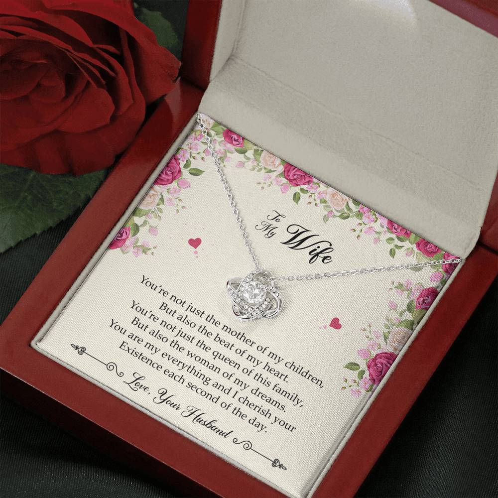 To My Wife, You Are My Everything, Love Knot Necklace For Women, Anniversary Birthday Gifts From Husband