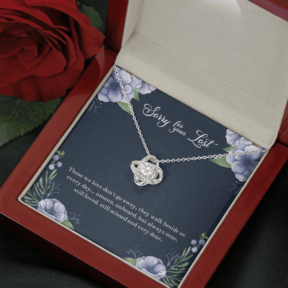 Loss of Loved One Gifts, Still Loved, Sympathy Love Knot Necklace For Loss of Loved One, Memorial Sorry For Your Loss Present