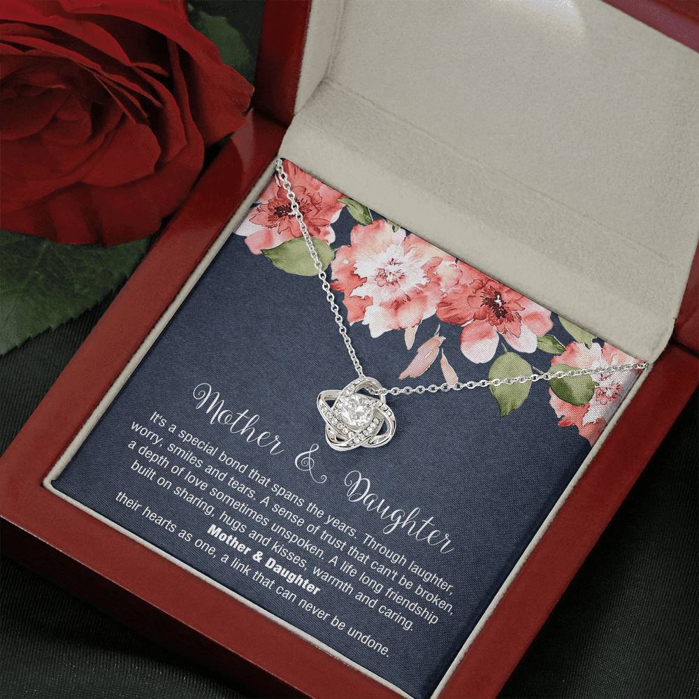To My Mom Gifts, Mother and Daughter Bond, Love Knot Necklace For Women, Birthday Mothers Day Present From Daughter