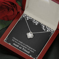 Load image into Gallery viewer, Retirement Gifts, Chance Made Us Colleagues, Happy Retirement Love Knot Necklace For Women, Retirement Party Favor From Coworkers
