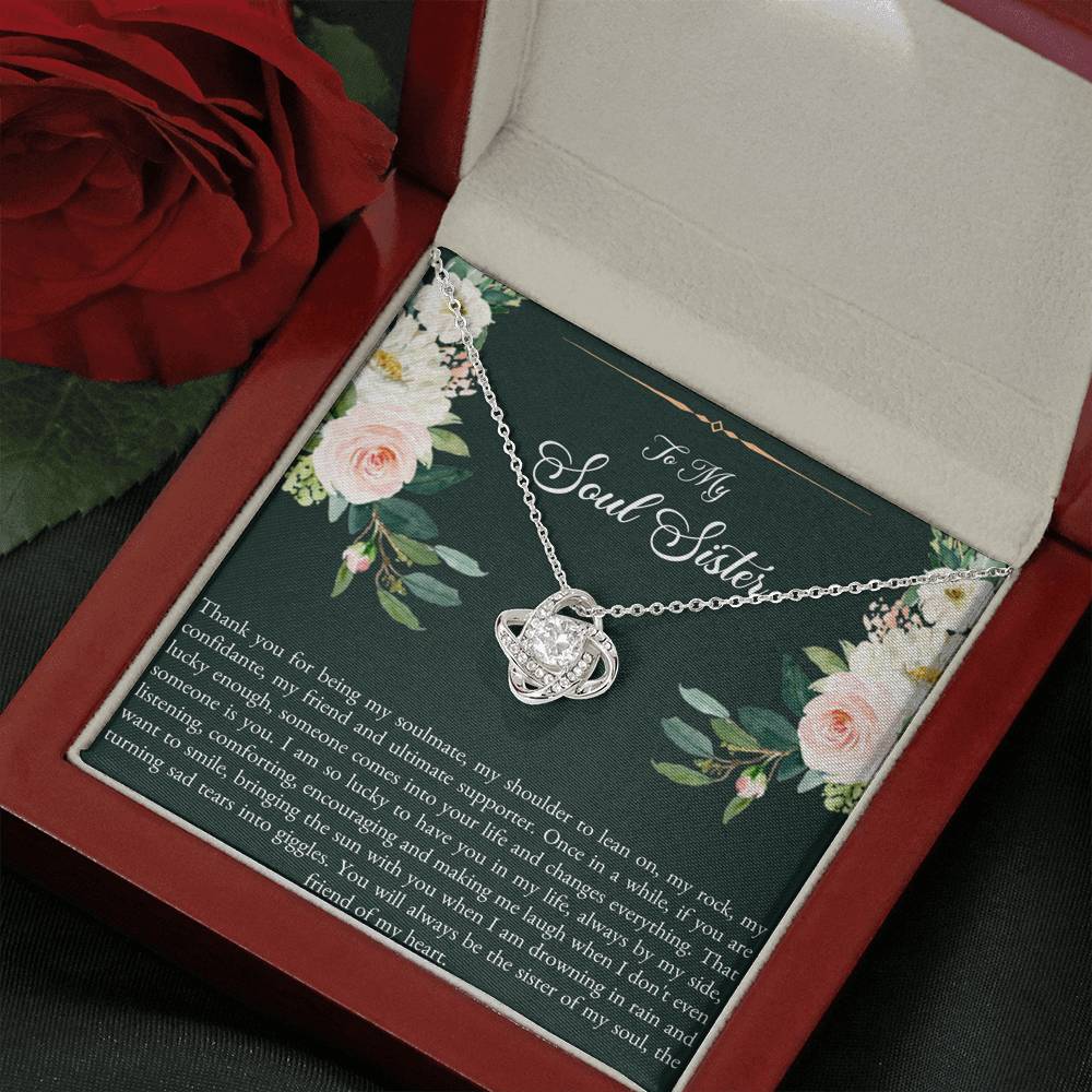 To My Best Friend Gifts, To My Soul Sister, Love Knot Necklace For Women, Birthday Present Idea From Bestie