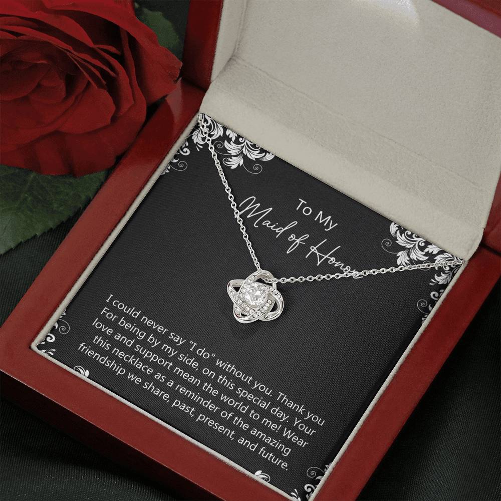 To My Maid Of Honor Gifts, Love And Support, Love Knot Necklace For Women, Wedding Day Thank You Ideas From Bride