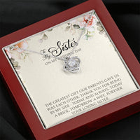 Load image into Gallery viewer, Sister of the Bride Gifts, Forever Your Loving Sister, Love Knot Necklace For Women, Wedding Day Thank You Ideas From Bride
