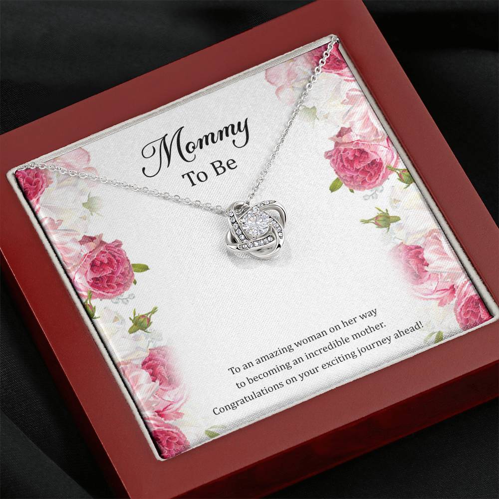 Gift for Expecting Mom, To An Amazing Woman, Mom to Be Love Knot Necklace For Women, Pregnancy Gift For New Mother