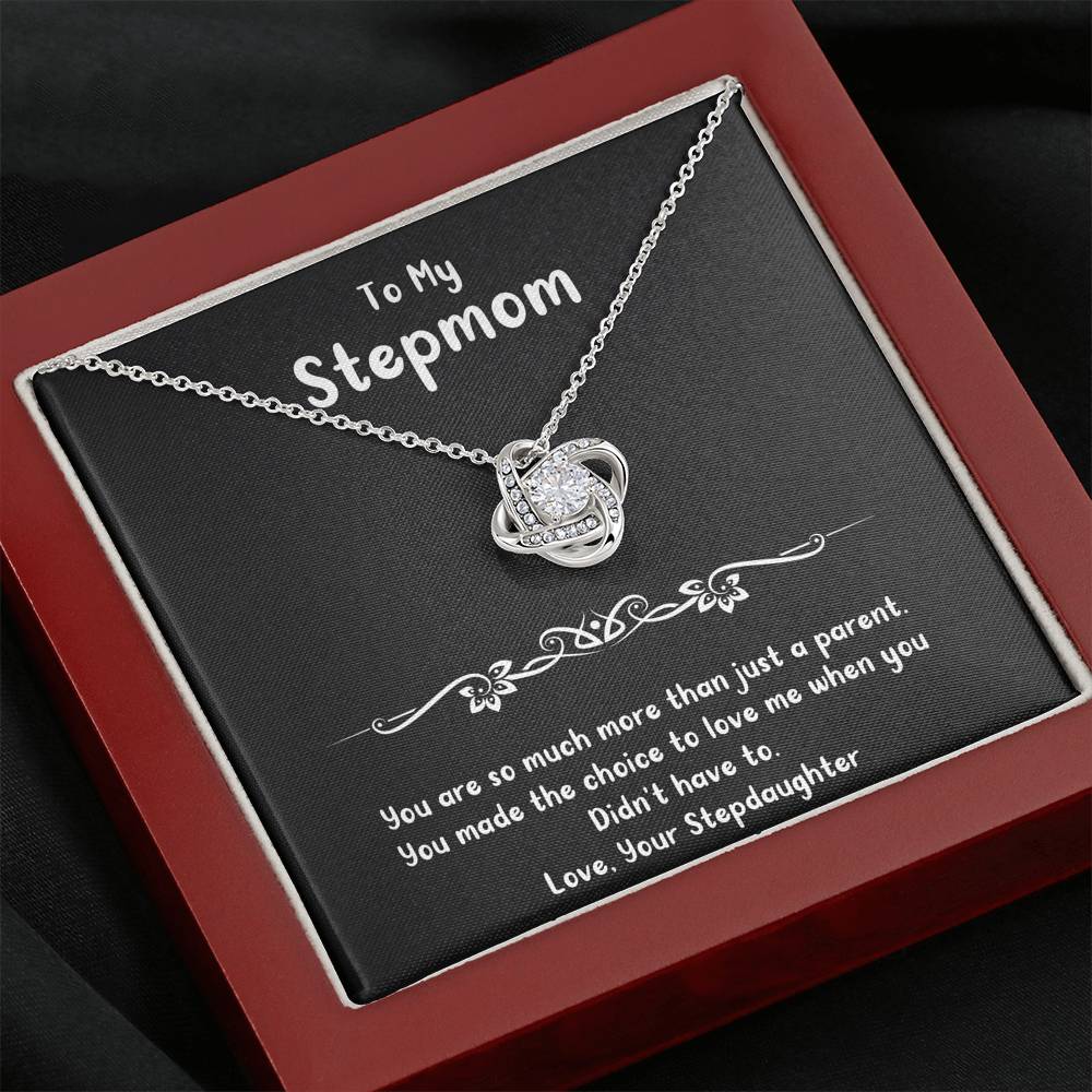 To My Stepmom Gifts, You Are More Than Just A Parent, Love Knot Necklace For Women, Birthday Mothers Day Present From Stepdaughter