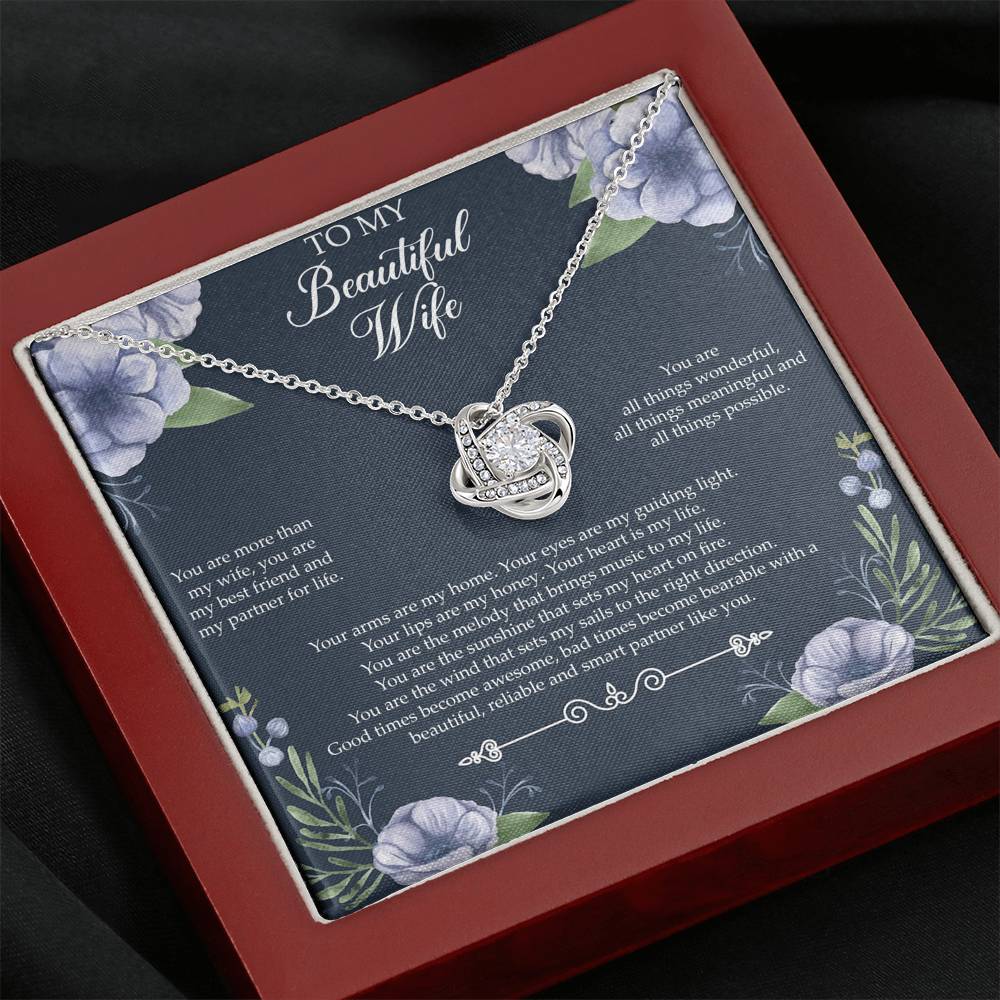 To My Wife, You Are More Than My Wife, Love Knot Necklace For Women, Anniversary Birthday Gifts From Husband