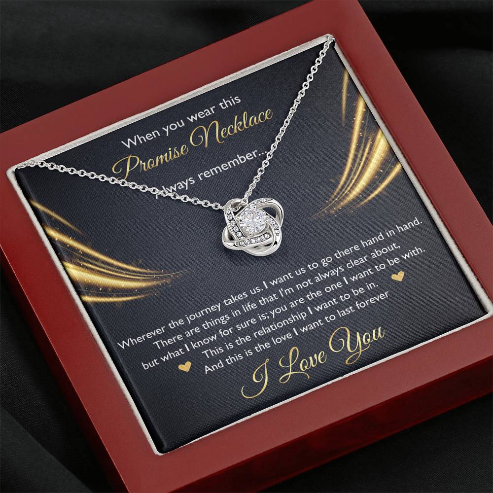 To My Girlfriend, When You Wear This Promise Necklace, Love Knot Necklace For Women, Anniversary Birthday Gifts From Boyfriend