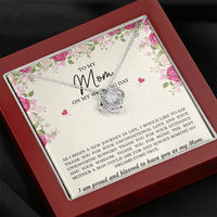 Load image into Gallery viewer, Mom of the Groom Gifts, I Am Proud And Blessed To Have You, Love Knot Necklace For Women, Wedding Day Thank You Ideas From Groom
