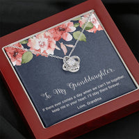 Load image into Gallery viewer, To My Granddaughter Gifts, I will stay there forever, Love Knot Necklace For Women, Present From Grandma
