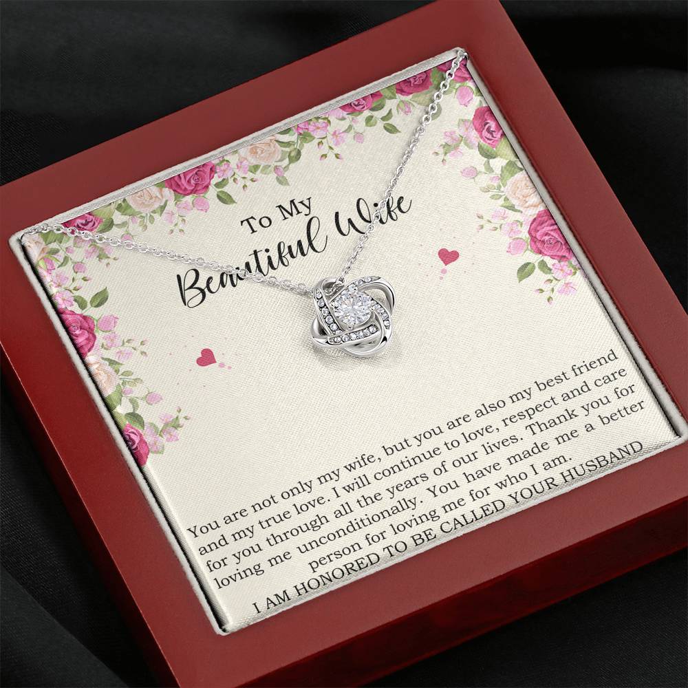 To My Wife, You Are Not Only My Wife , Love Knot Necklace For Women, Anniversary Birthday Gifts From Husband
