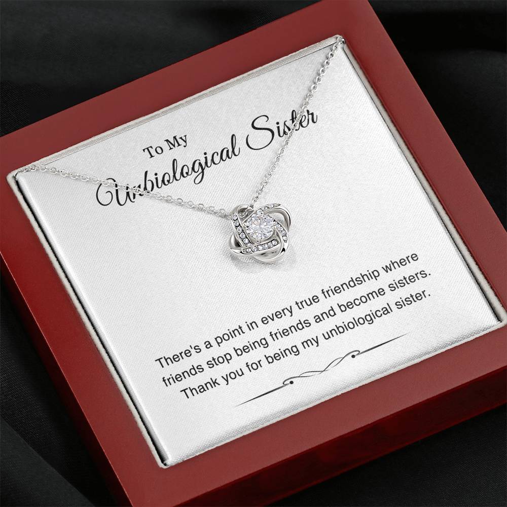 To My Unbiological Sister Gifts, Sister-In-Law Love Knot Necklace, Sister-in-law Gifts Wedding