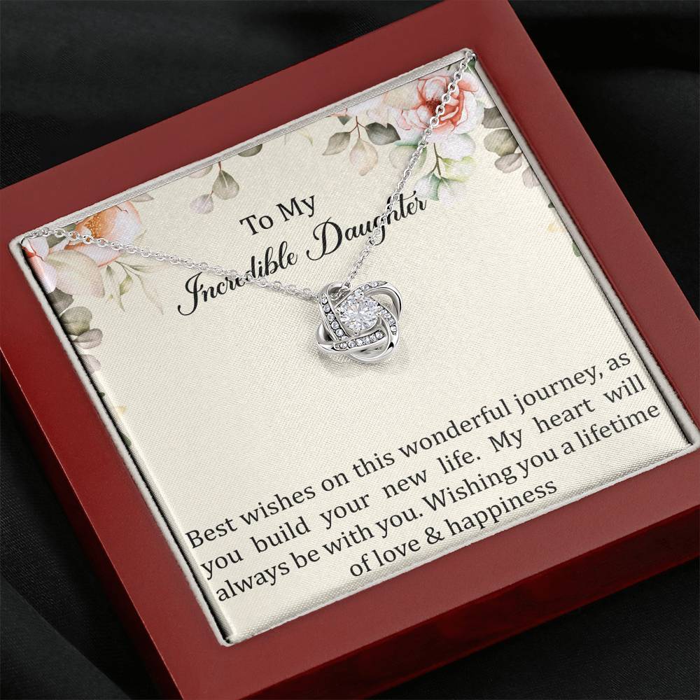 To My Bride Gifts, Best Wishes, Love Knot Necklace For Women, Wedding Day Thank You Ideas From Mom